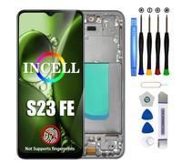 DTD Écran LCD pour Samsung Galaxy S23 FE pour Galaxy S23 FE 5G Écran Tactile LCD Digitazer Assembly de Rechange avec kit de réparation (Noir avec Cadre, sans Reconnaissance d'empreintes digitales)
