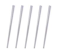 Dtdepth Lot de 5 paires de baguettes en acier inoxydable - Argentées - Réutilisables - Passent au lave-vaisselle - Légères - En acier inoxydable 304 - Faciles à utiliser