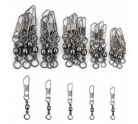 DTDULL 125 Emerillons Peche Baril Connecteur Type A, Agrafes Peche Carpe et Mer, Tailles 7 8 10 12 14, Acier INOX Resistant, pour Canne a Peche et Ligne, Accessoire Peche Professionnel