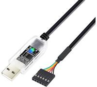 DTECH Adaptateur USB vers TTL FTDI Chip 6 broches USB vers UART Câble de débogage FT232RNL IC Convertisseur série LED pour Windows 11 10 8 7 XP Mac Linux Débogage et programmation faciles (3,3 V