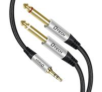 DTECH Câble adaptateur audio stéréo 3,5 mm à 1/4 TRS 1/8 à double jack d'un quart de pouce TS 6,35 mm séparateur Y pour guitare amplificateur câble AUX (1,5 m)