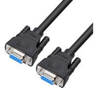 DTech Câble série DB9 vers DB9 RS232 femelle vers femelle 1,5 m - Rallonge nulle modem - Câble croisé TX RX simple pour la communication de données