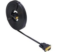 DTECH Câble VGA plat ultra fin pour écran d'ordinateur 15 broches mâle vers mâle Noir 8 m