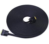 DTech Câble VGA vers VGA, 65 m, extra long, 15 broches, plat de mâle à mâle, pour ordinateur, pour surveiller les vidéos Full HD, 20 m, noir