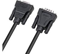 DTECH DB9 RS232 Câble série mâle femelle rallonge modem zéro | Kreuz TX RX Câble pour communication de données (5 m, noir)