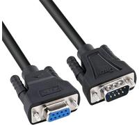 DTECH DB9 RS232 Câble série mâle/femelle Rallonge zéro croisé TX/RX pour la communication de données (2 m, noir)