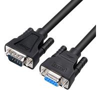 DTECH DB9 RS232 Câble série Mâle Femelle Zéro modem 7 fils pour la communication de données (1,5 pied), Noir), 0,5M
