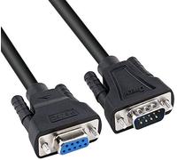 DTECH DB9 RS232 Câble série mâle vers femelle Rallonge zéro modem croisé TX RX pour communication de données (1,5 m, noir)