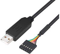 DTECH FTDI Adaptateur série USB vers TTL 5 V Câble UART 6 broches femelle FT232RL Câble de données pour Windows 10 8 7 Linux Mac OS (1 m, noir)
