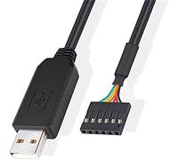 DTECH FTDI Câble adaptateur série USB vers TTL 3,3 V pour débogage 0,3 cm Prise femelle UART IC FT232RL Puce Windows 10 8 7 Linux Mac (1,8 m)