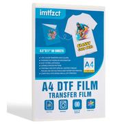DTF - Lot de 50 feuilles de papier de transfert thermique transparent brillant double face A4 (21,6 x 27,9 cm), papier de transfert thermique PET, à décoller à froid, directement sur film pour