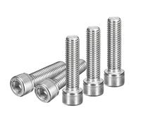 DTGN 1/2-13X2" (Dxh) Vis À Tête Cylindrique À Six Pans Creux - Lot De 5 - Idéal Pour Les Fixations De Meubles - Filetage Complet - Vis À Tête Ronde En Acier Inoxydable 304 - Argenté