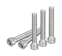 DTGN 1/4-20X1-1/4" (Dxh) Vis À Tête Cylindrique À Six Pans Creux - Lot De 30 - Idéal Pour Les Fixations De Meubles - Filetage Complet - Acier Inoxydable 304 - Tête Ronde, Argenté