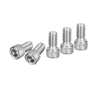 DTGN 1/4-20X1/2"(Dxh) Vis À Tête Cylindrique À Six Pans Creux - Lot De 25 - Idéal Pour Les Fixations De Meubles - Filetage Complet - Vis À Tête Ronde En Acier Inoxydable 304, Argenté