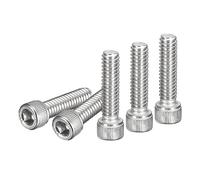 DTGN 1/4-20X1" (Dxh) Vis À Tête Cylindrique À Six Pans Creux - Lot De 25 - Idéal Pour Les Fixations De Meubles - Filetage Complet - Vis À Tête Ronde En Acier Inoxydable 304, Argent