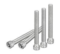 DTGN 1/4-20X2" (Dxh) Vis À Tête Cylindrique À Six Pans Creux - Lot De 10 - Idéal Pour Les Fixations De Meubles - Filetage Complet - Vis À Tête Ronde En Acier Inoxydable 304 - Argenté