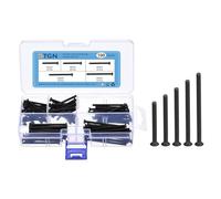 DTGN 100Pcs Kit de Boulons à Tête Hexagonale Plate M3 x 30 mm/35 mm/40 mm/45 mm/50 mm, Acier au Carbone Oxyde Noir, Filetage Complet, Boulons Fraisés