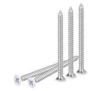 DTGN 100Pcs Vis À Bois À Tête Plate #6x2", Vis Auto-Taraudeuses Phillips Blanc En Acier Inoxydable 304 - Idéales Pour Le Travail Du Bois, Meubles - Blanc