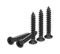 DTGN 200Pcs Vis A Tete Plate M4x25mm, Vis Auto-Taraudeuses Phillips En Acier Au Carbone - Ideal Pour Le Travail Du Bois, Meubles - Noir