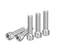DTGN 3/8-16X1-1/2" (Dxh) Vis À Tête Cylindrique À Six Pans Creux - Lot De 20 - Idéal Pour Les Fixations De Meubles - Filetage Complet - Acier Inoxydable 304 - Tête Ronde, Argenté