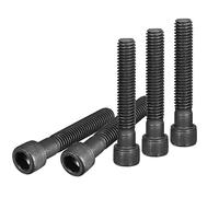 DTGN 3/8-16X2" (Dxh) Vis À Tête Cylindrique À Six Pans Creux - Lot De 10 - Idéal Pour Les Fixations De Meubles - Vis À Tête Ronde En Acier Au Carbone 12.9 À Six Pans Creux - Noir