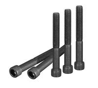 DTGN 3/8-16X3" (Dxh) Vis À Tête Cylindrique À Six Pans Creux - Lot De 10 - Idéal Pour Les Fixations De Meubles - Vis À Tête Ronde En Acier Au Carbone 12.9 À Six Pans Creux - Noir