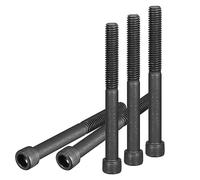 DTGN 3/8-16X4" (Dxh) Vis À Tête Cylindrique À Six Pans Creux - Lot De 10 - Idéal Pour Les Fixations De Meubles - Vis À Tête Ronde En Acier Au Carbone 12.9 À Six Pans Creux - Noir