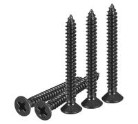 DTGN 50Pcs Vis À Bois À Tête Plate #8x1-3/4", Vis Auto-Taraudeuses Phillips En Acier Inoxydable 304 - Idéal Pour Le Travail Du Bois, Meubles - Noir