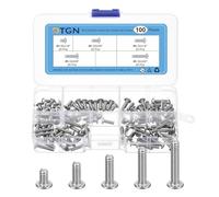 DTGN Kit de 100 Vis à Tête Cylindrique #6-32 - 1/4" 3/8" 1/2" 5/8" 3/4" 304 en Acier Inoxydable UNC - Assortiment de Vis à Douille Hexagonale Pour Réparation de Machines