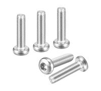 DTGN Lot de 100 vis de sécurité Torx à tête cylindrique M5 x 20 mm - Bon pour les machines - Acier inoxydable 304 - Vis de sécurité Torx - Ton argenté