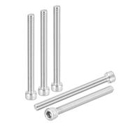 DTGN Lot de 20 vis à tête cylindrique M5-0,8 x 60 - Idéal pour vélo de route, VTT, voiture, moto - Vis métriques à tête hexagonale en acier inoxydable 304 - Argent