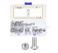 DTGN Lot de 40 vis à tête cylindrique à tête cylindrique 1/4-20 x 5/8 en acier inoxydable 304 - Kit d'assortiment de rondelles - Idéal pour vélo de route, VTT, voiture