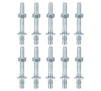 DTGN Lot de 50 ancrages de cale de 0,6 cm x 7,6 cm - Idéal pour les murs en ciment et en béton - Acier au carbone plaqué zinc, vis, boulons, écrous et tubes d'expansion