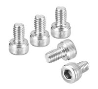 DTGN Lot de 50 vis à tête cylindrique M4-0,7 x 6 - Idéal pour vélo de route, VTT, voiture, moto - Vis métriques à tête hexagonale en acier inoxydable 316 - Argent