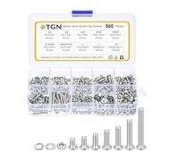 DTGN Lot de 560 vis à tête cylindrique M3-0,5 x 4/6/8/10/12/16/20 mm en acier inoxydable 304 - Idéal pour vélo de route, VTT, voiture