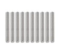 DTGN M6x1X50mm(DxPxL) Entièrement Fileté Tige - 10Paquet - Bonne pour Machines - 304 Inox Acier Droit Main Filetage Tiges Barre Clouons - Argent