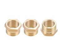 DTGN Raccord de Tuyau en Laiton Mâle G3/8 x Femelle G1/4 - Lot de 3 - Convient pour la Connexion de Tuyaux - Adaptateur Réducteur en Laiton - Ton Doré
