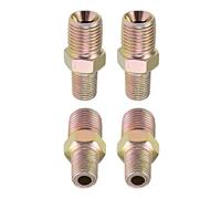 DTGN Raccord de Tuyau Réducteur Mâle 1/8 Npt x 1/4 Bsp - Lot de 4 - Convient pour la Connexion de Tuyaux - Connecteurs de Mamelons Hexagonaux en Acier Au Carbone - Cuivre