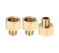 DTGN Raccord Fileté en Laiton 1/8 Pt Mâle x 1/4 Pt Femelle - Lot de 3 - Idéal pour la Connexion de Tuyaux - Réducteur de Tuyau en Laiton - Ton Doré