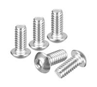 DTGN Vis À Tête Bombée À Embase Hexagonale 1/4"-20x5/8" - Lot De 80 - Compatibles Pour Vélos De Route, VTT, Auto, Moto - Acier Inoxydable 304 Finition Blanchie