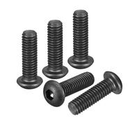 DTGN Vis À Tête Bombée Hexagonale 3/8"-16x1-1/4" - Lot De 10 - Compatible Pour Road Bicycle, Mountain Bike, Auto, Motorcycle - Acier Au Carbone Noir Oxyde