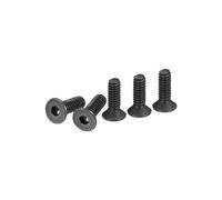 DTGN Vis à Tête Cylindrique à Six Pans Creux M2-0.4x6mm, Lot de 50 Vis à Tête Plate en Acier Au Carbone Noir, Filetage Complet, Boulons Fraisés