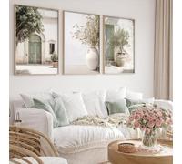 Dthllay Impression sur toile de paysage italien, olivier, vert sauge, décoration murale italienne, paysage urbain italien, art rustique pour chambre à coucher, 40,6 x 61 cm, sans cadre