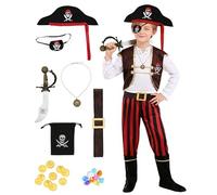 Dtiaagto Déguisement de Pirate pour Garçons Enfants, Déguisement de Pirate pour Tout-Petits 3-4 ans