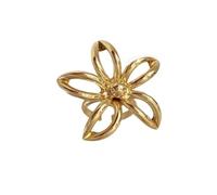 Dtja Bague ajourée en forme de fleur de plumeria pour femme - Tendance - Grosses fleurs - Réglable - Extensible - Confortable - Pour mariage, vacances, plage, fête, Adjustable, Métal, Aucune pierre