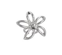 Dtja Bague ajourée en forme de fleur de plumeria pour femme - Tendance - Grosses fleurs - Réglable - Extensible - Confortable - Pour mariage, vacances, plage, fête, Adjustable, Métal, Aucune pierre