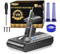 DTK Batterie pour Dyson V8 Batterie SV10 SV25 Compatible avec V8 Animal Absolute Fluffy Motorhead Trigger Car+Boat HEPA Slim avec 3 Filtres