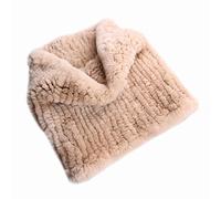 DTLDYG Femme's Vrai Fourrure Lapin Rex Châles Tissage Élastique Écharpe Hiver Chaud (Kaki)