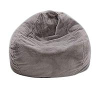 DTLEO Pouf Classique en Fausse Fourrure, Poufs de Salon Intérieur et extérieur, Salon, Balcon, Jardin, Sac de Haricots (sans Remplissage),Gris
