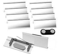 DTLLCZP 10 pcs de Badges Nominatifs Magnétiques pour Vêtements avec Double aimant et fente à papier, Support de Badge en Aluminium 72x35mm pour le travail, les Expositions, les restaurants, l'école.